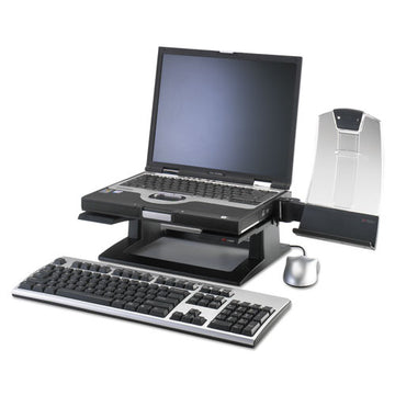 3M™ Adjustable Notebook Riser, 13" X 13" X 4" To 6", Black, Supports 20 Lbs freeshipping - TVN Wholesale